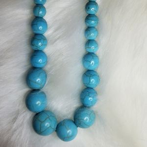 Faux Turquoise Beaded Necklace